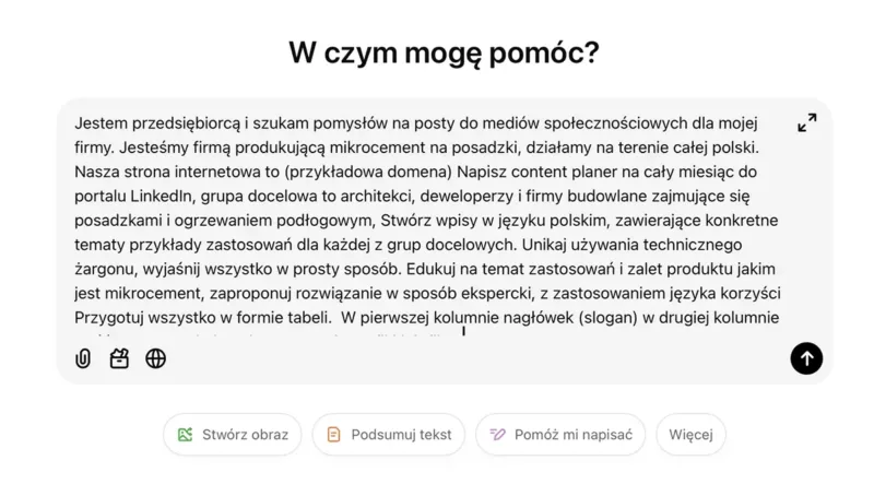 określ dany temat wybierając formę